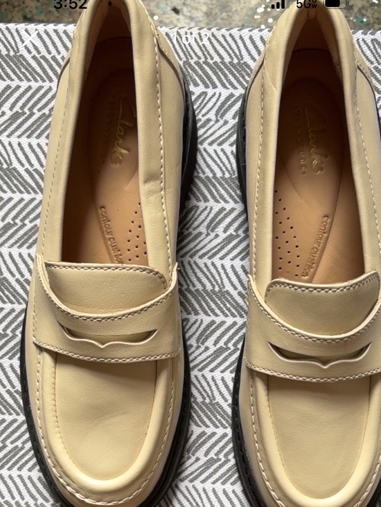 Clarks Shoes - Clarks Women’s White( Cream )Leather Penny Loafers